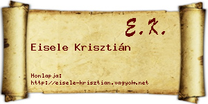 Eisele Krisztián névjegykártya